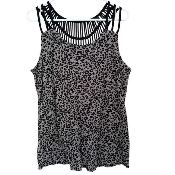 Maurices Tops - Maurices Leopard Print Strappy Tank Top Size 1X Boho Grunge Stretch Flowy Party